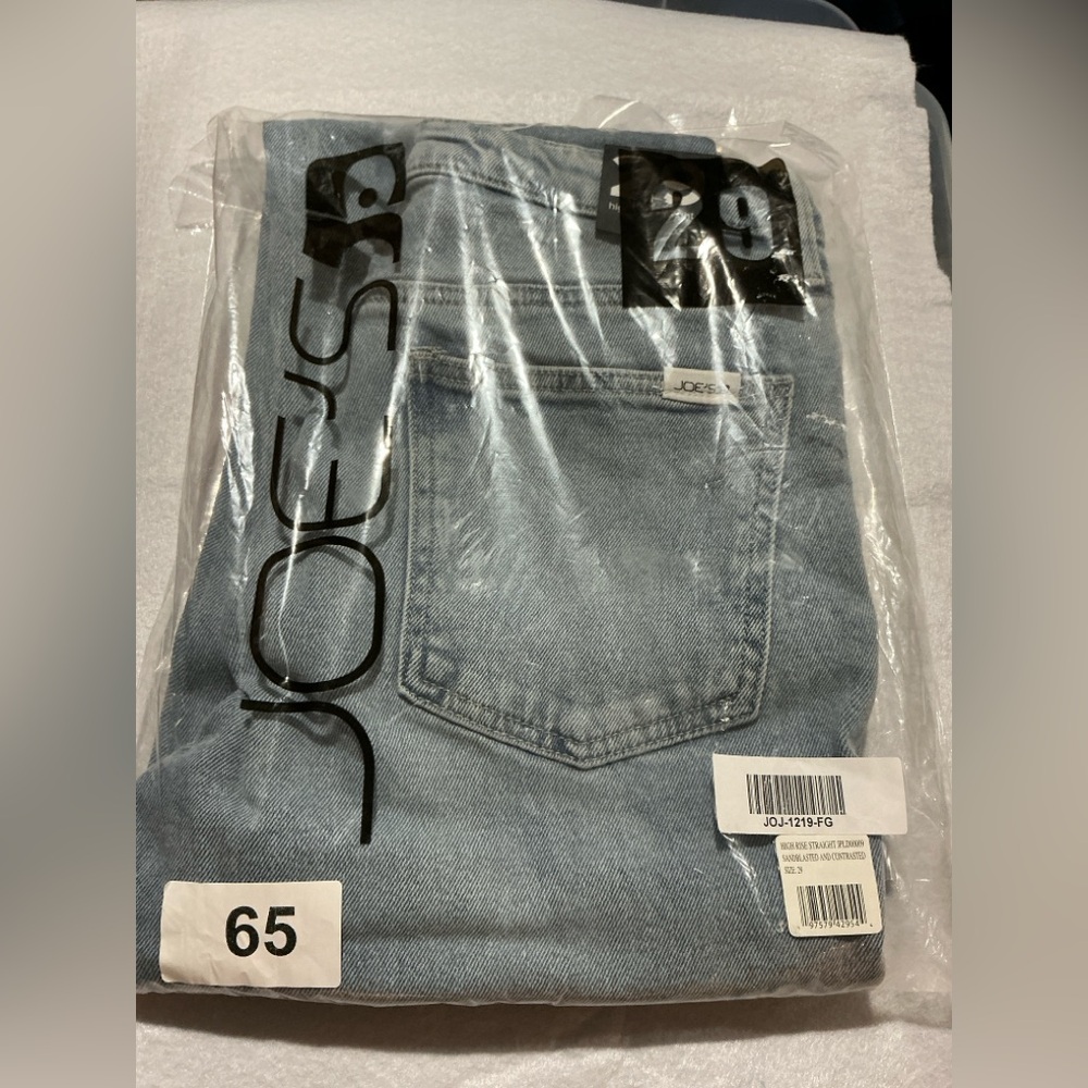 Joe's Jeans High Rise Faded Wash Straight Leg Sandblasted Contrasted Sz 29 New - Picture 14 of 16